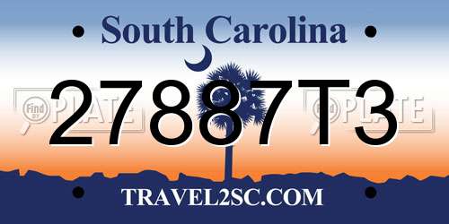 27887T3 South Carolina License Plate