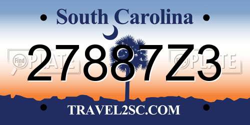 27887Z3 South Carolina License Plate