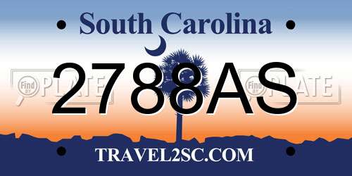 2788AS South Carolina License Plate