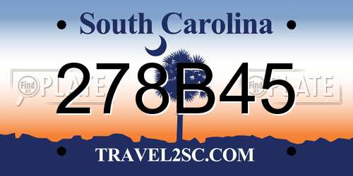 278B45 South Carolina License Plate