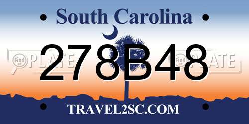 278B48 South Carolina License Plate