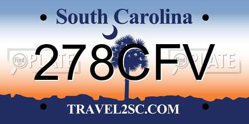 278CFV South Carolina License Plate
