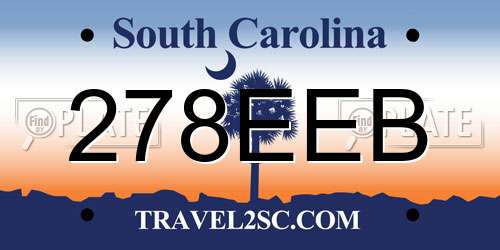 278EEB South Carolina License Plate