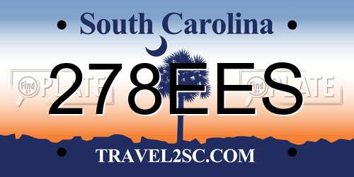 278EES South Carolina License Plate