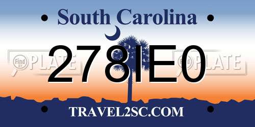 278IE0 South Carolina License Plate