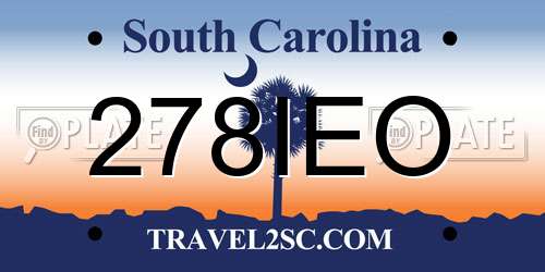 278IEO South Carolina License Plate