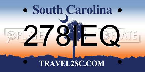 278IEQ South Carolina License Plate