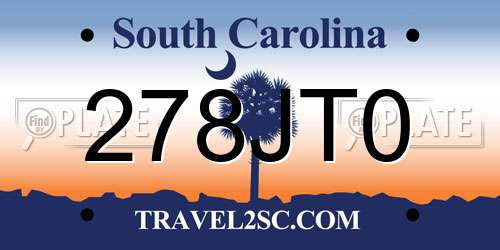 278JT0 South Carolina License Plate