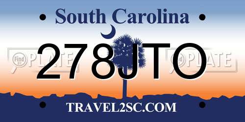 278JTO South Carolina License Plate