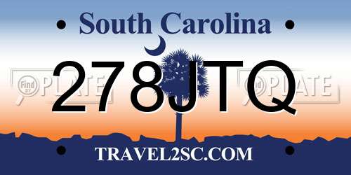 278JTQ South Carolina License Plate