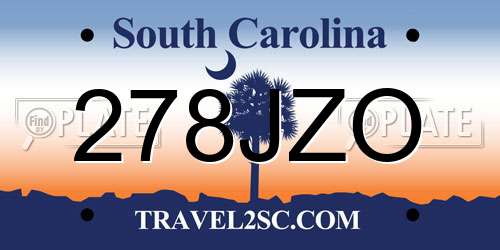 278JZO South Carolina License Plate