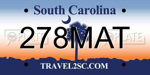 278MAT South Carolina License Plate