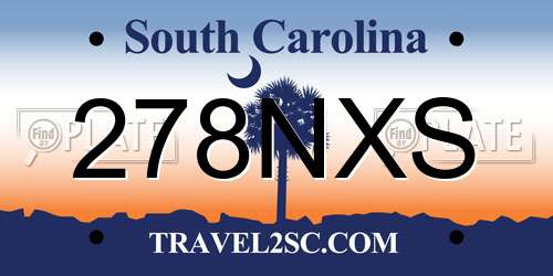 278NXS South Carolina License Plate