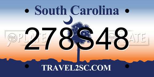 278S48 South Carolina License Plate
