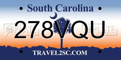 278VQU South Carolina License Plate