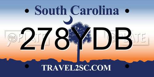 278YDB South Carolina License Plate