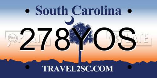 278YOS South Carolina License Plate