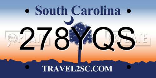 278YQS South Carolina License Plate