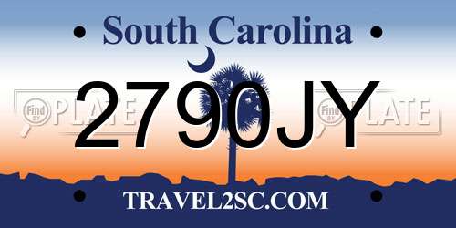 2790JY South Carolina License Plate