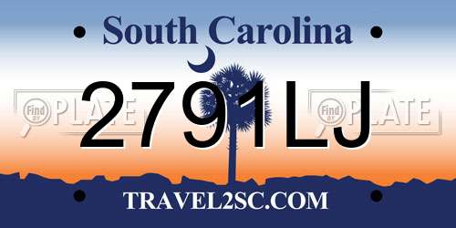 2791LJ South Carolina License Plate