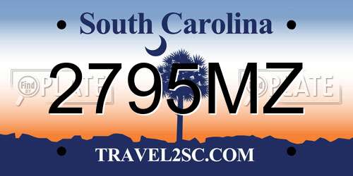 2795MZ South Carolina License Plate