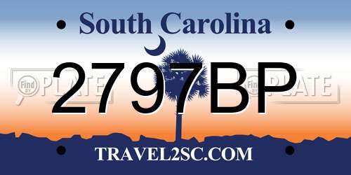 2797BP South Carolina License Plate