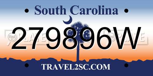 279896W South Carolina License Plate