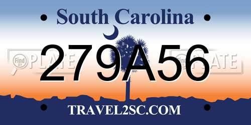 279A56 South Carolina License Plate