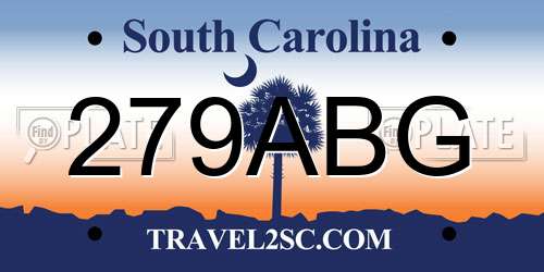 279ABG South Carolina License Plate
