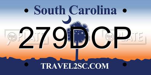 279DCP South Carolina License Plate