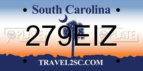 279EIZ South Carolina License Plate