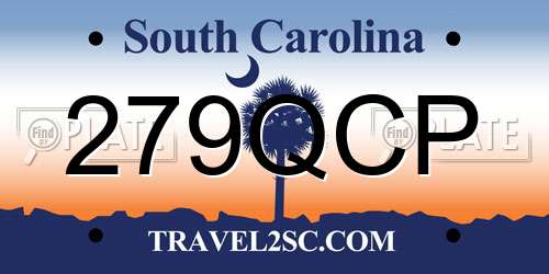279QCP South Carolina License Plate