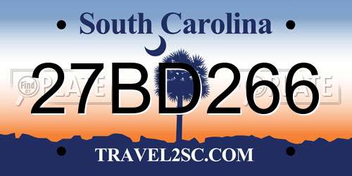 27BD266 South Carolina License Plate
