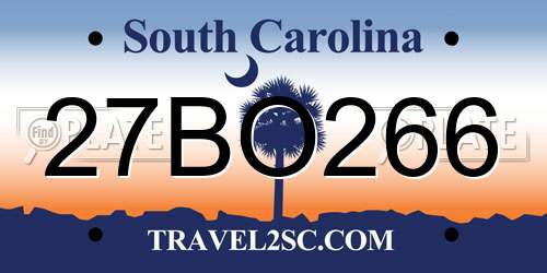 27BO266 South Carolina License Plate