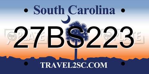 27BS223 South Carolina License Plate
