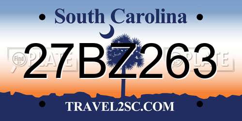 27BZ263 South Carolina License Plate
