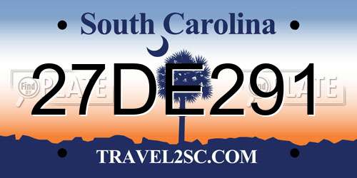 27DE291 South Carolina License Plate
