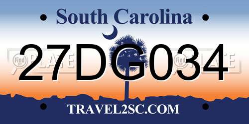 27DG034 South Carolina License Plate