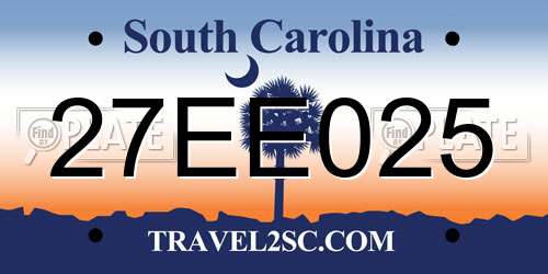 27EE025 South Carolina License Plate