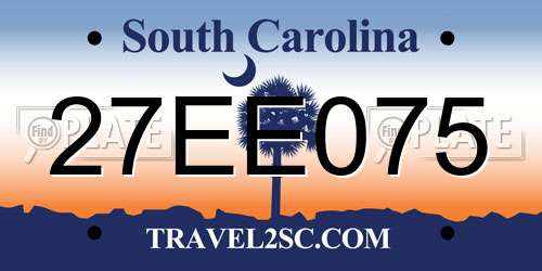 27EE075 South Carolina License Plate