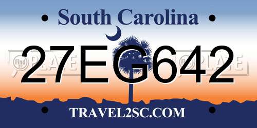 27EG642 South Carolina License Plate