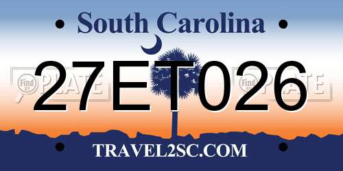 27ET026 South Carolina License Plate