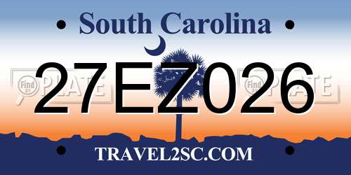 27EZ026 South Carolina License Plate
