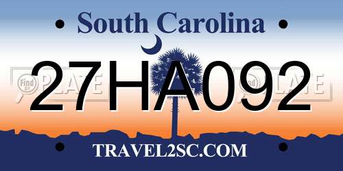 27HA092 South Carolina License Plate