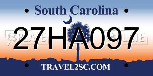 27HA097 South Carolina License Plate