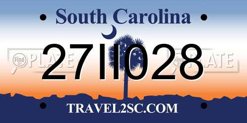 27II028 South Carolina License Plate
