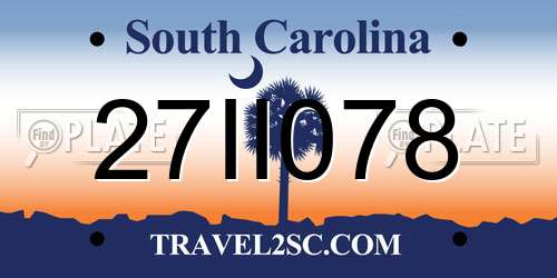 27II078 South Carolina License Plate