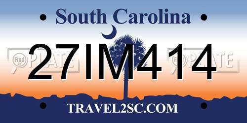 27IM414 South Carolina License Plate