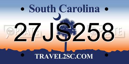 27JS258 South Carolina License Plate