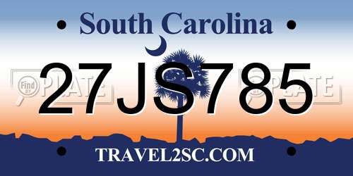 27JS785 South Carolina License Plate